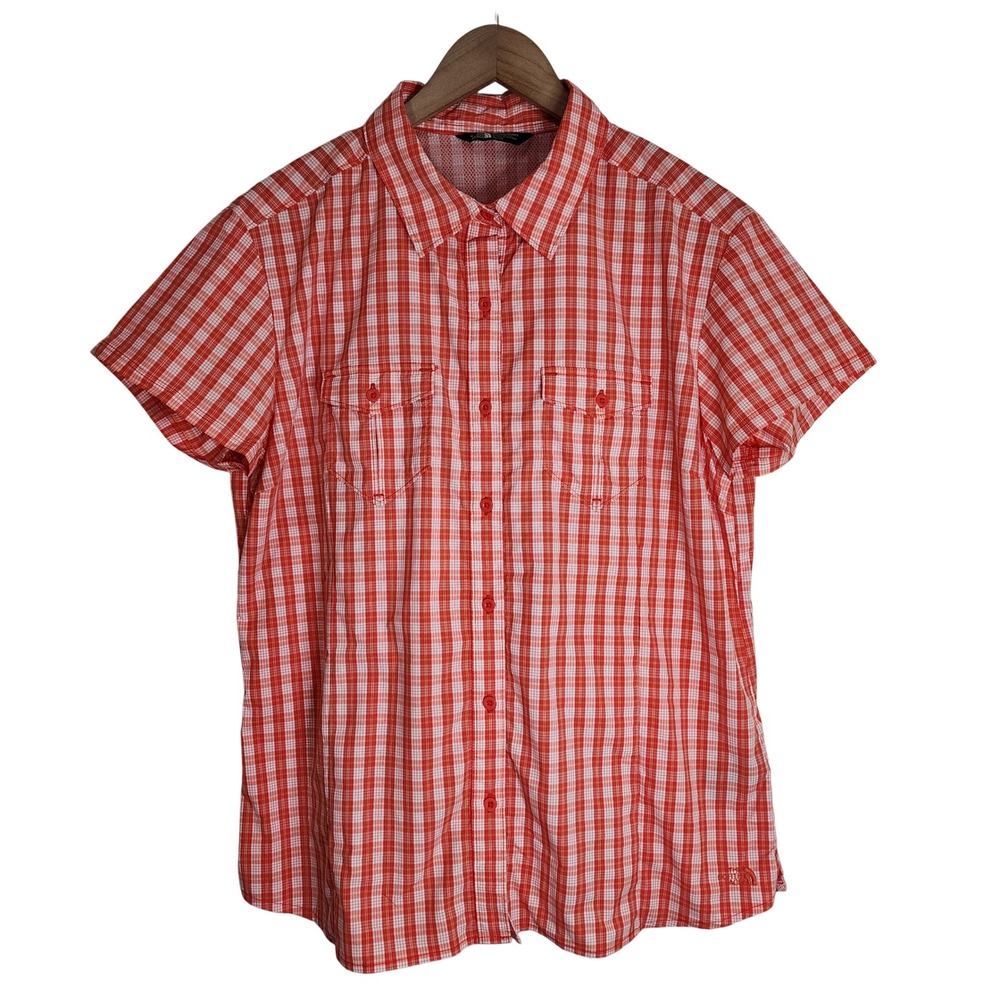 The North Face Shirt‎ Women's XL Button Up Short Sleeve Outdoors Top Orange